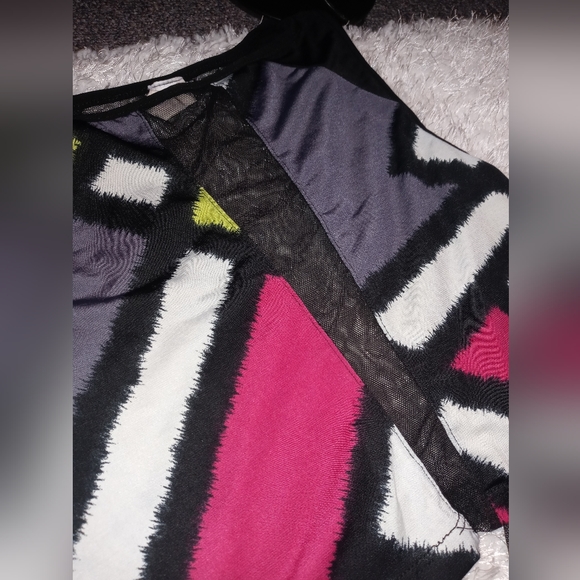 2 piece skirt outfit ; stretch midi skirt set. Mesh/Sheer details Womens size L - Picture 1 of 4